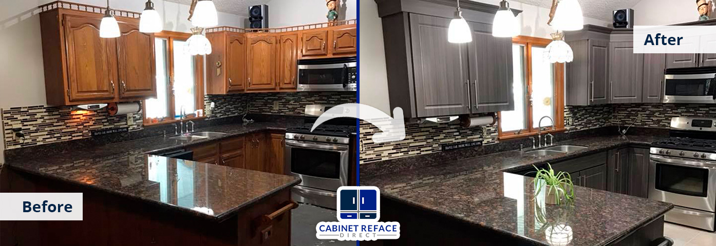El Portal Cabinet Refacing Before and After With Wooden Cabinets Turning to White Modern Cabinets